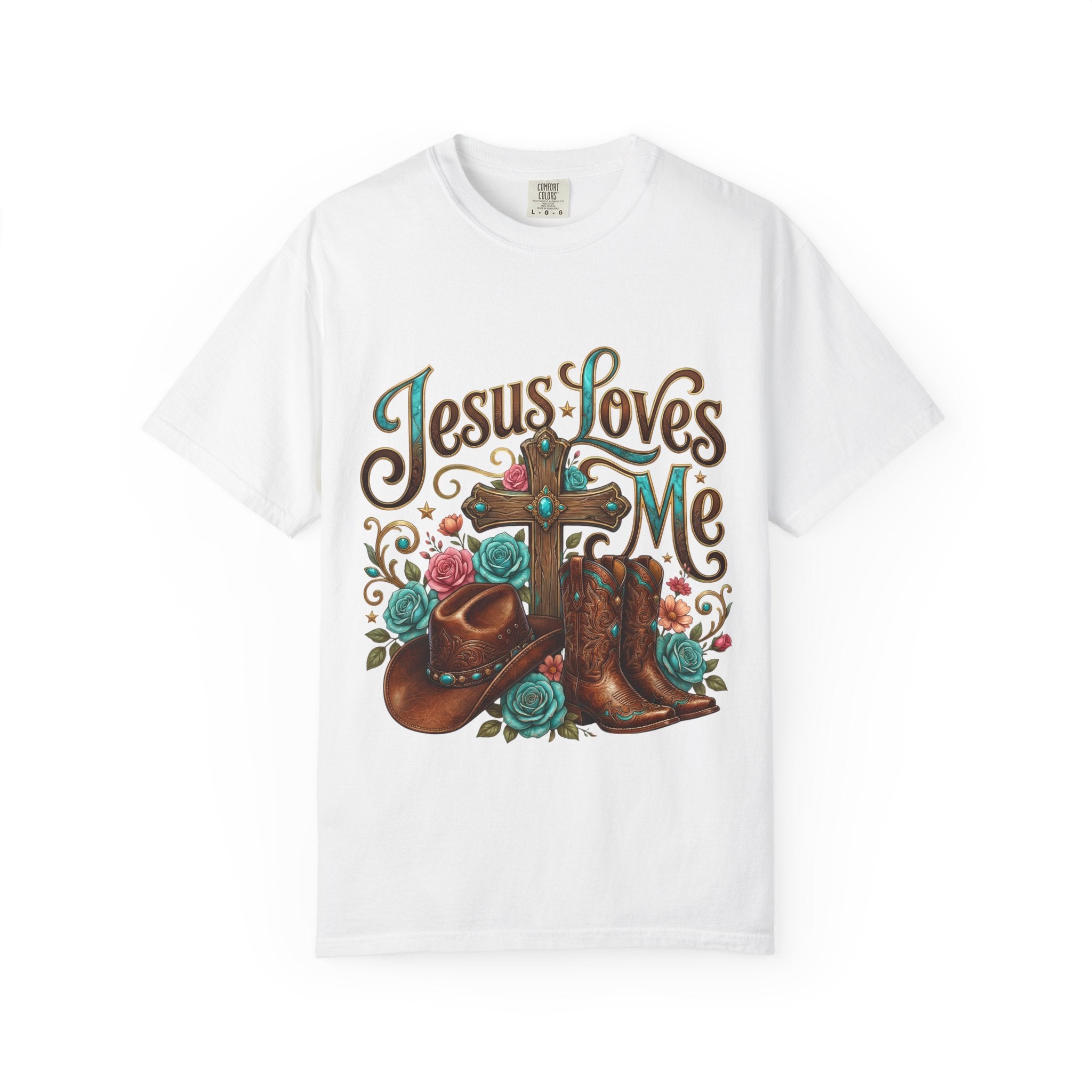 Western Cross, Cowboy Boots & Hat Christian tee