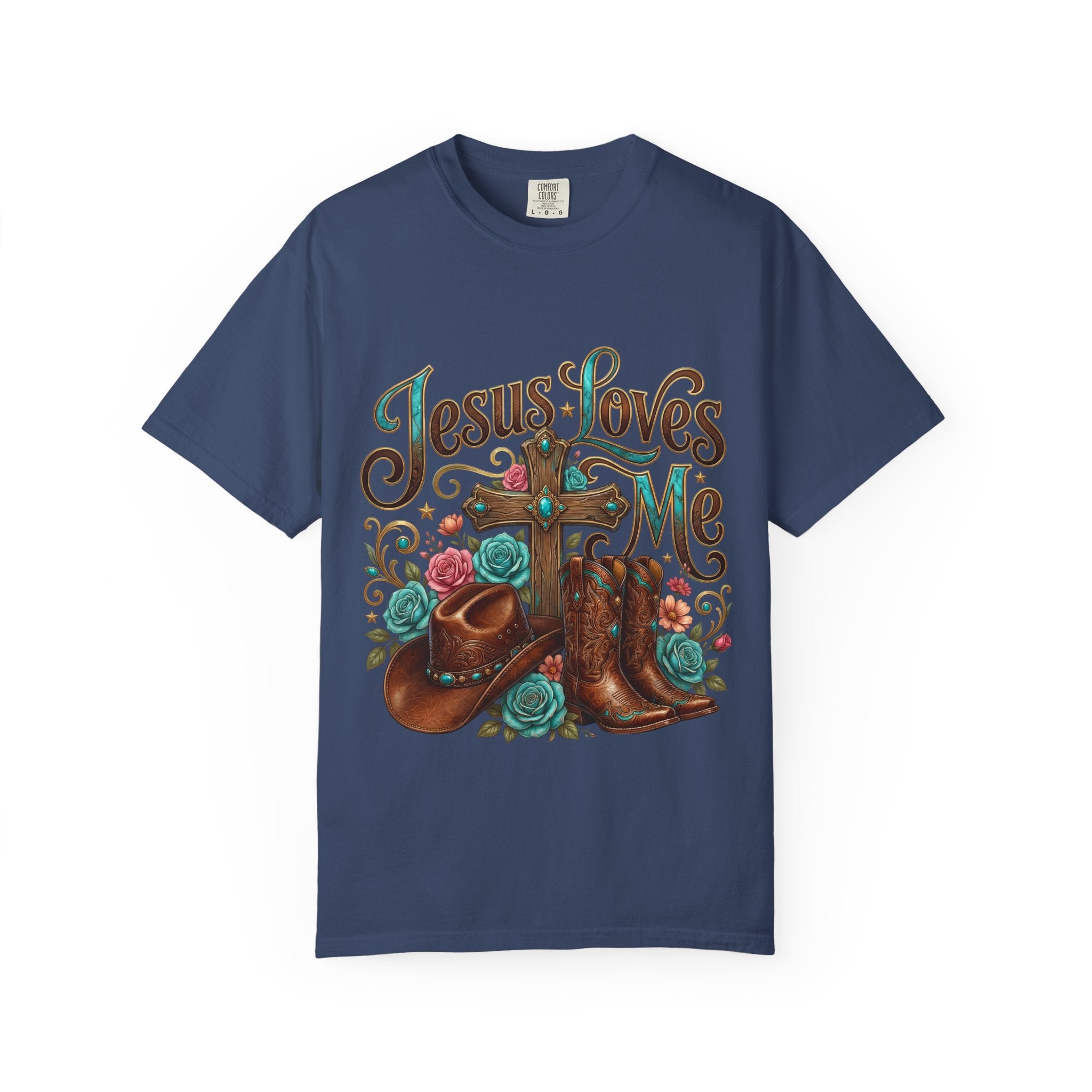 Western Cross, Cowboy Boots & Hat Christian tee