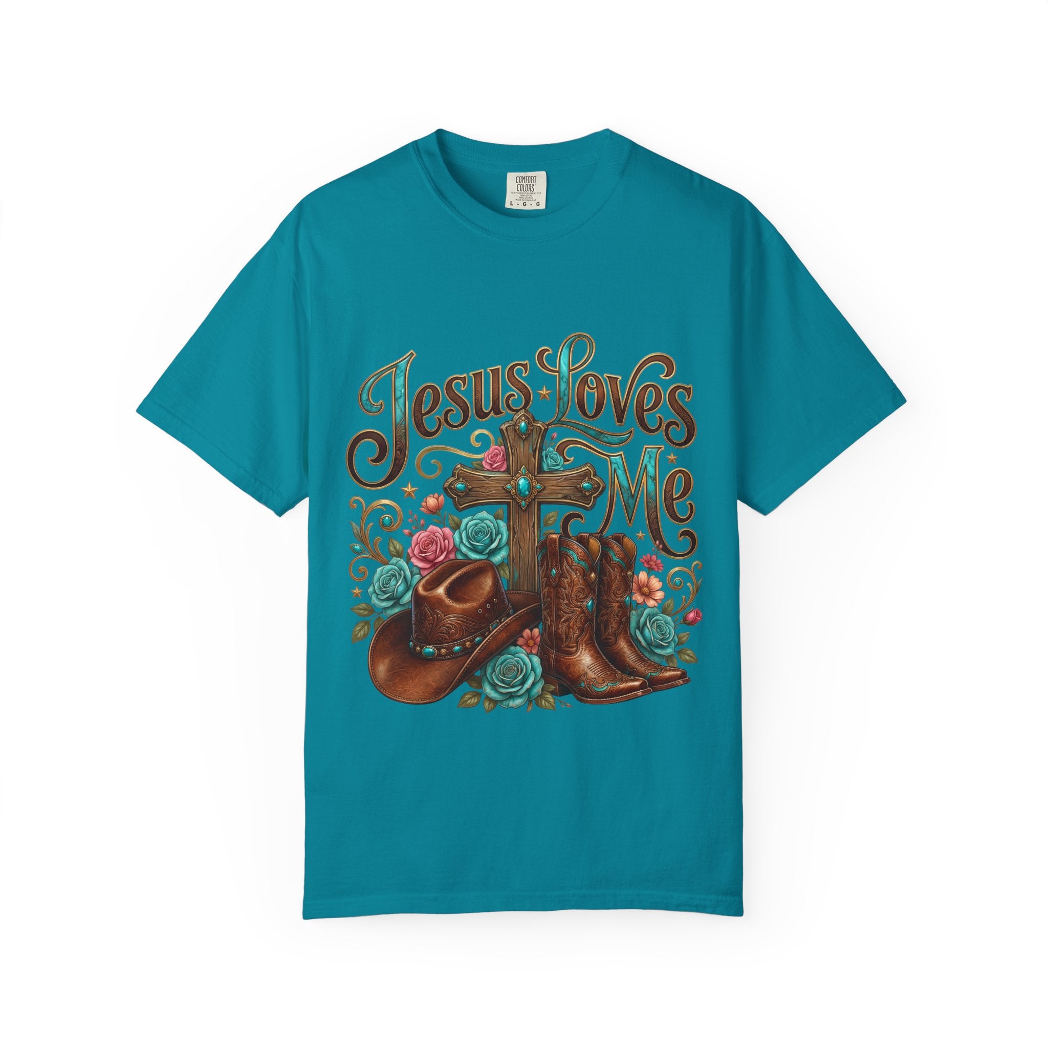 Western Cross, Cowboy Boots & Hat Christian tee