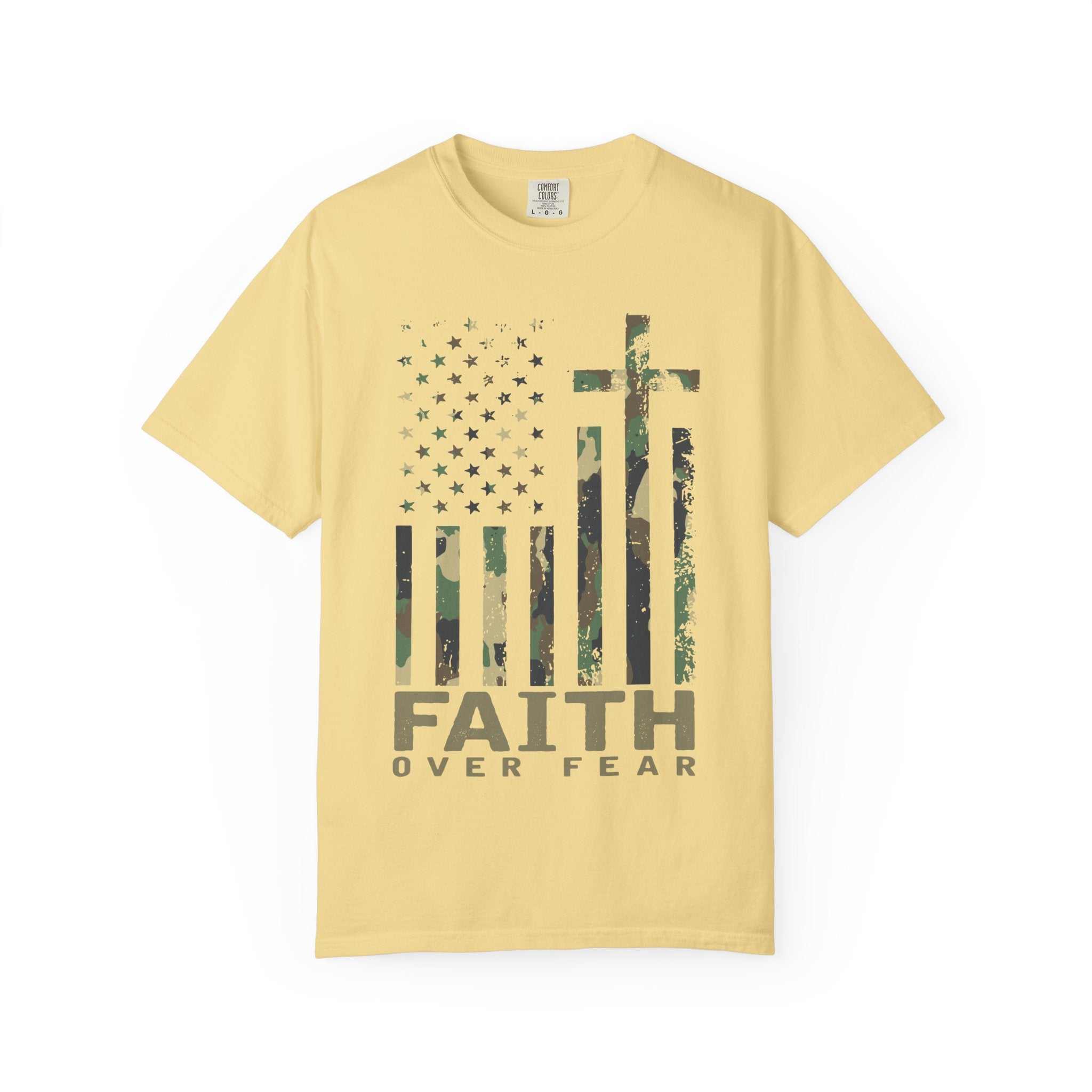 American Flag Cross Camouflage Christian Tee