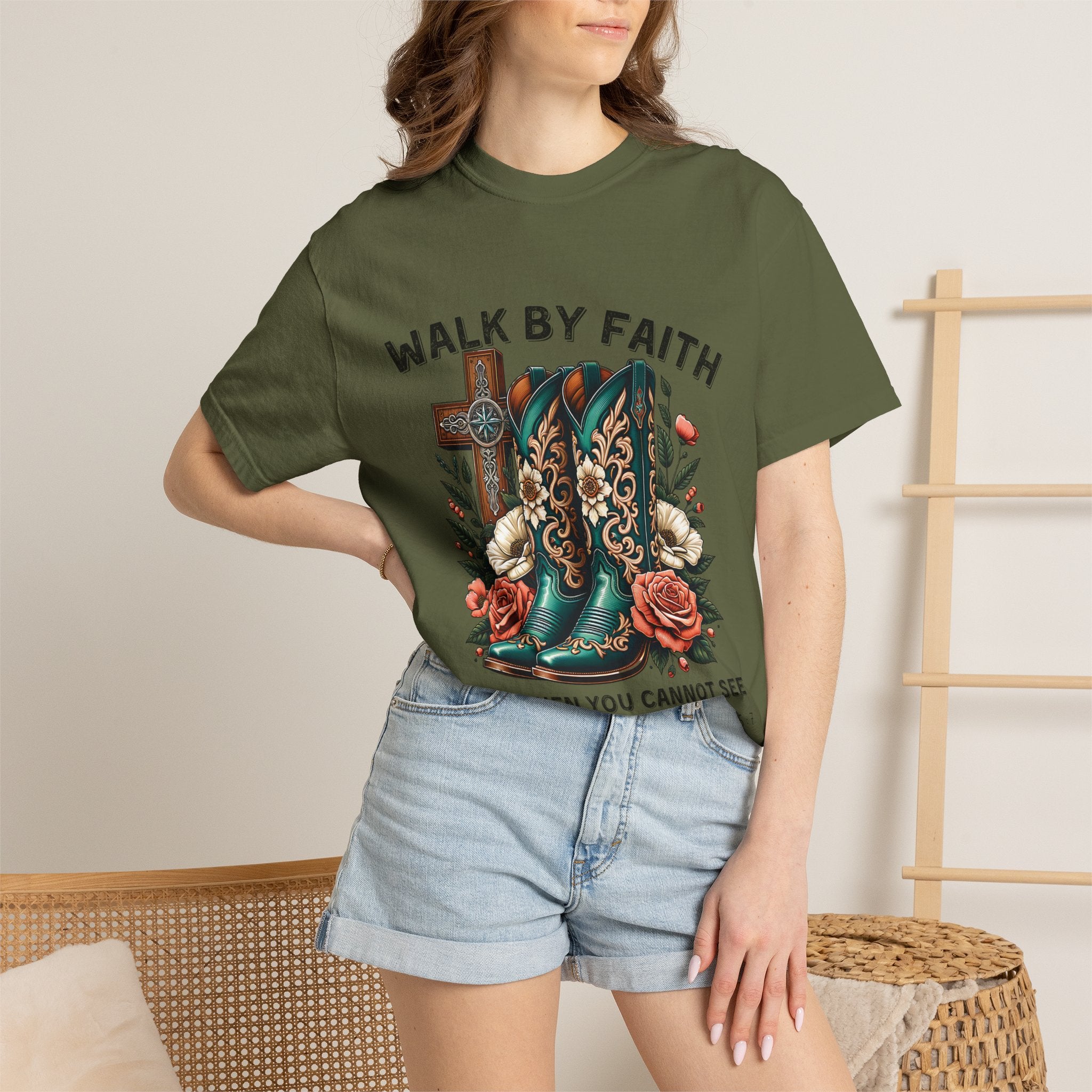Christian Cross & Cowboy Boots Tee
