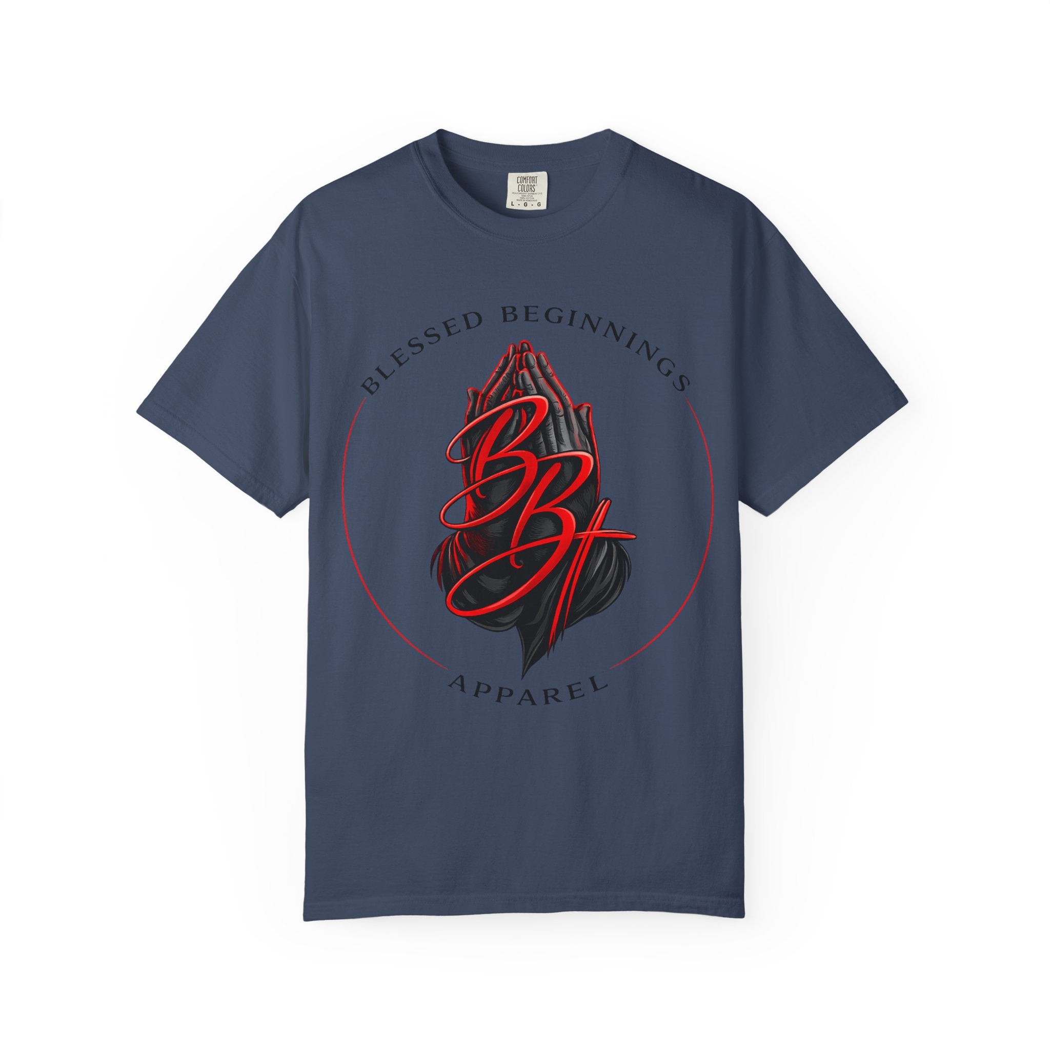 Blessed Beginnings Tee — Praying Hands Logo T-Shirt