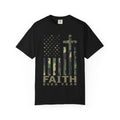 American Flag Cross Camouflage Christian Tee