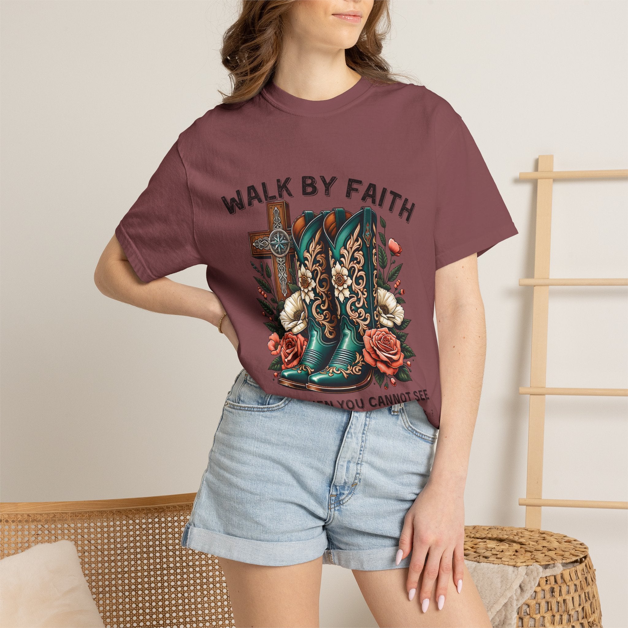Christian Cross & Cowboy Boots Tee