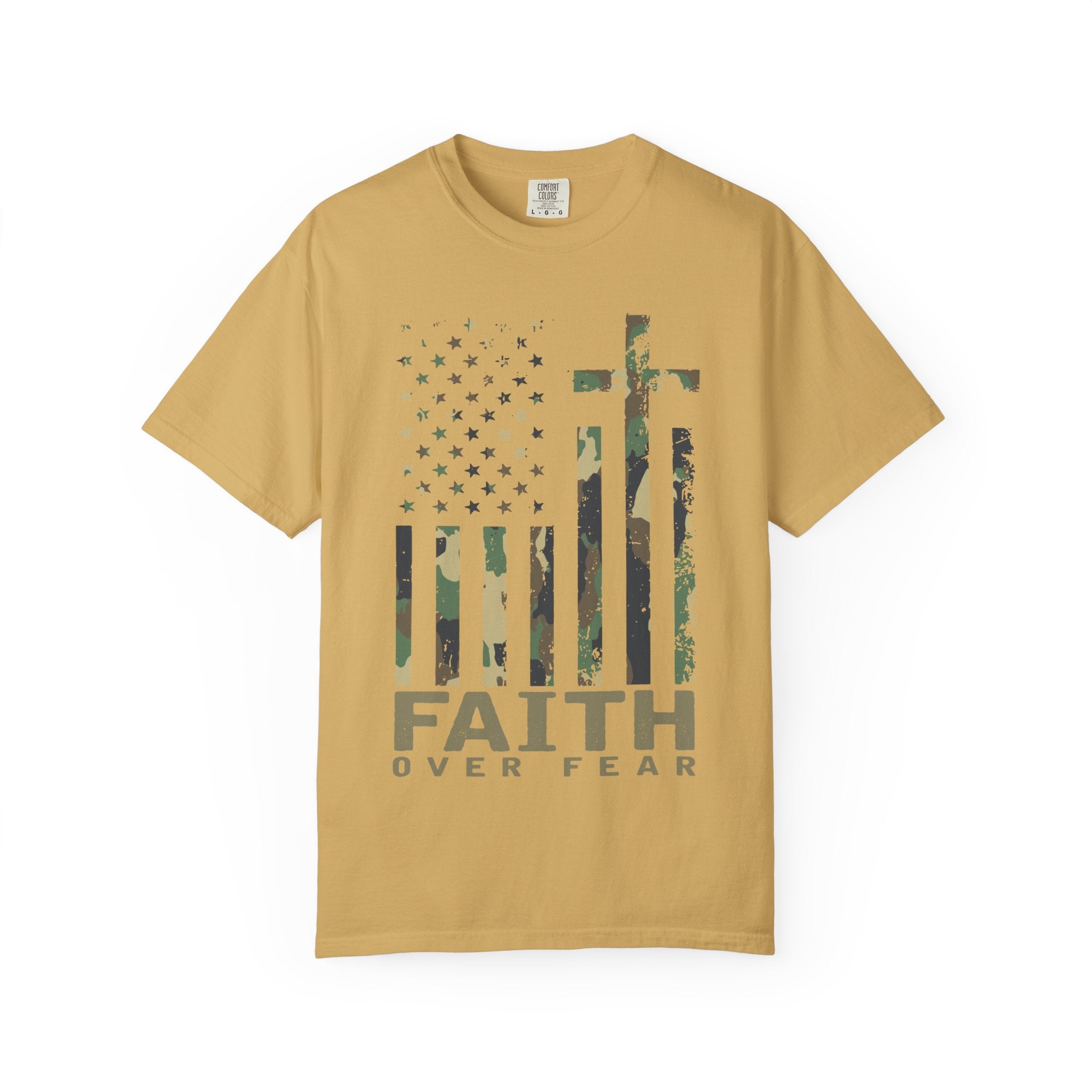 American Flag Cross Camouflage Christian Tee