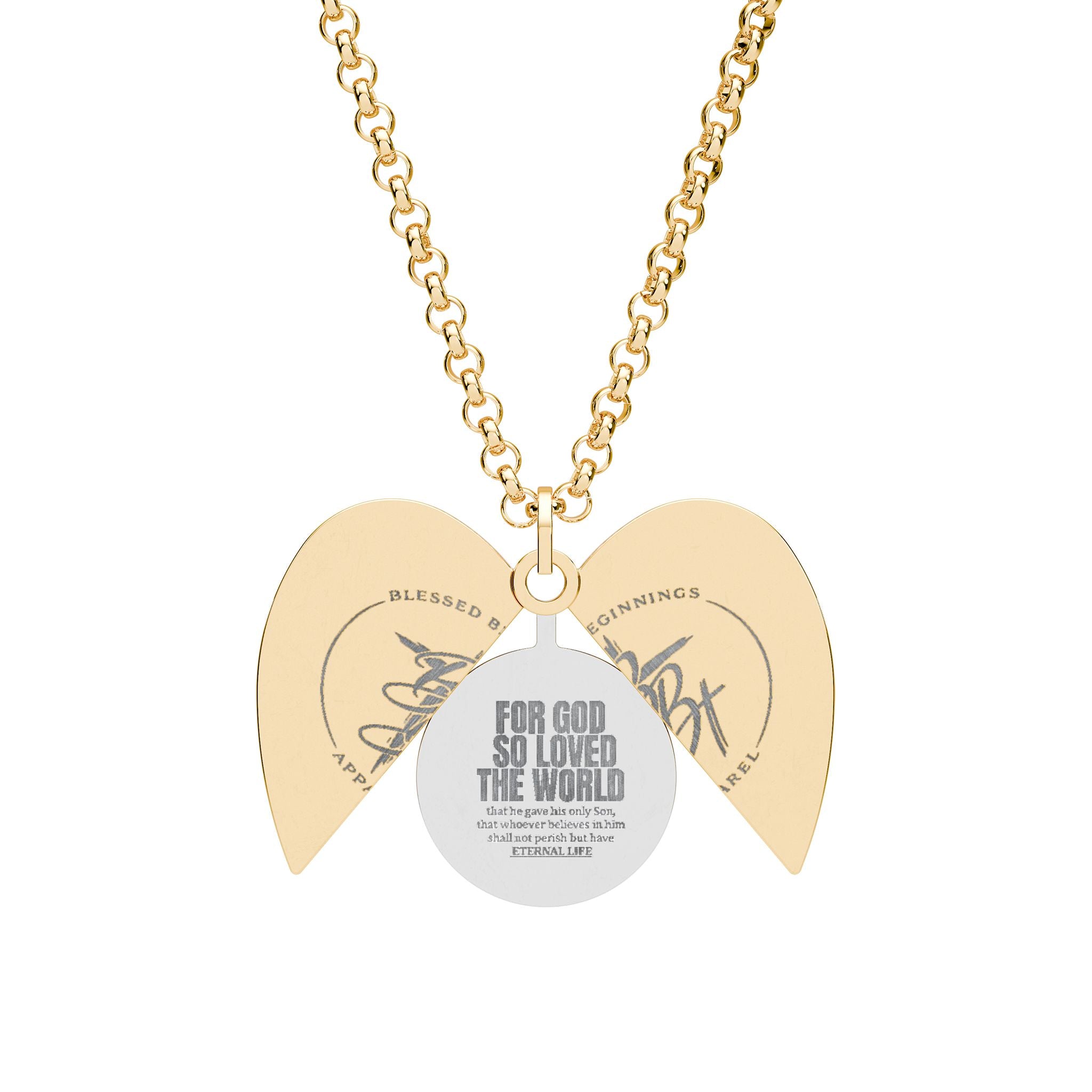 BBA Hidden Message Heart Necklace — Engraved Secret-Lock Pendant