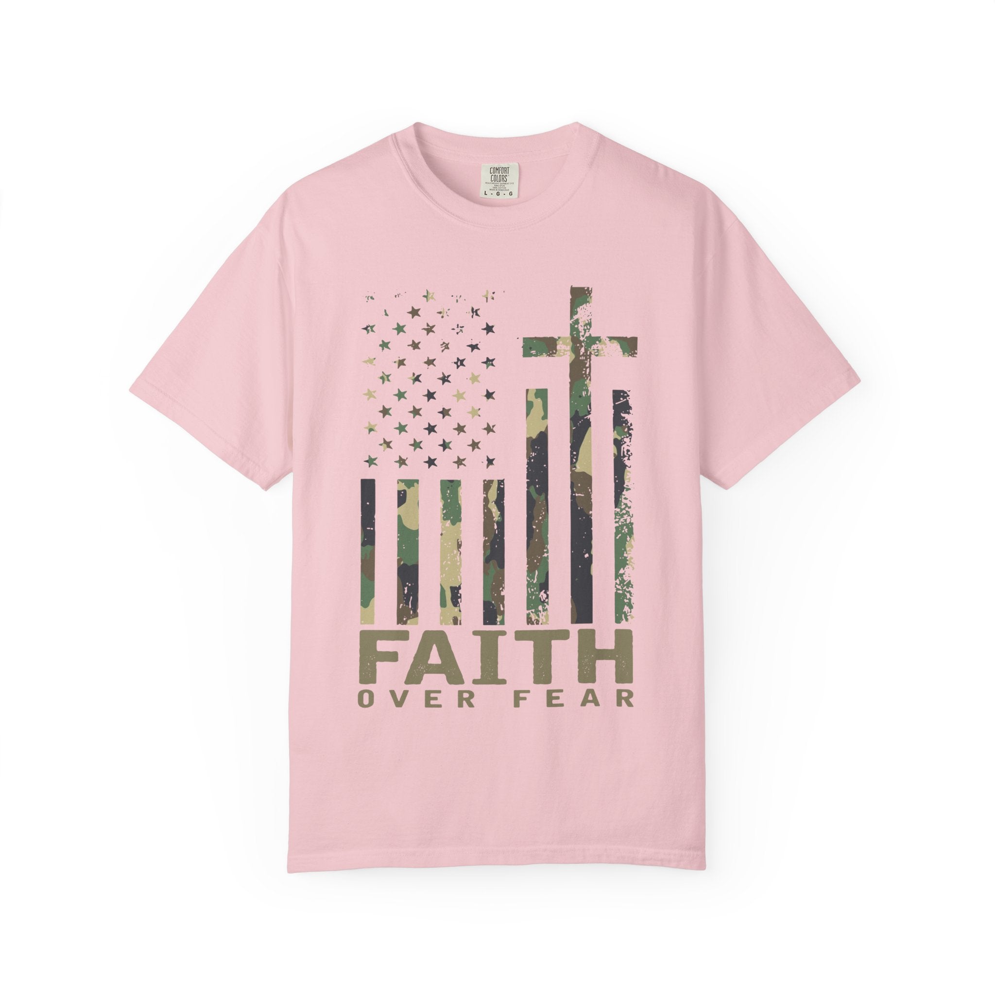 American Flag Cross Camouflage Christian Tee
