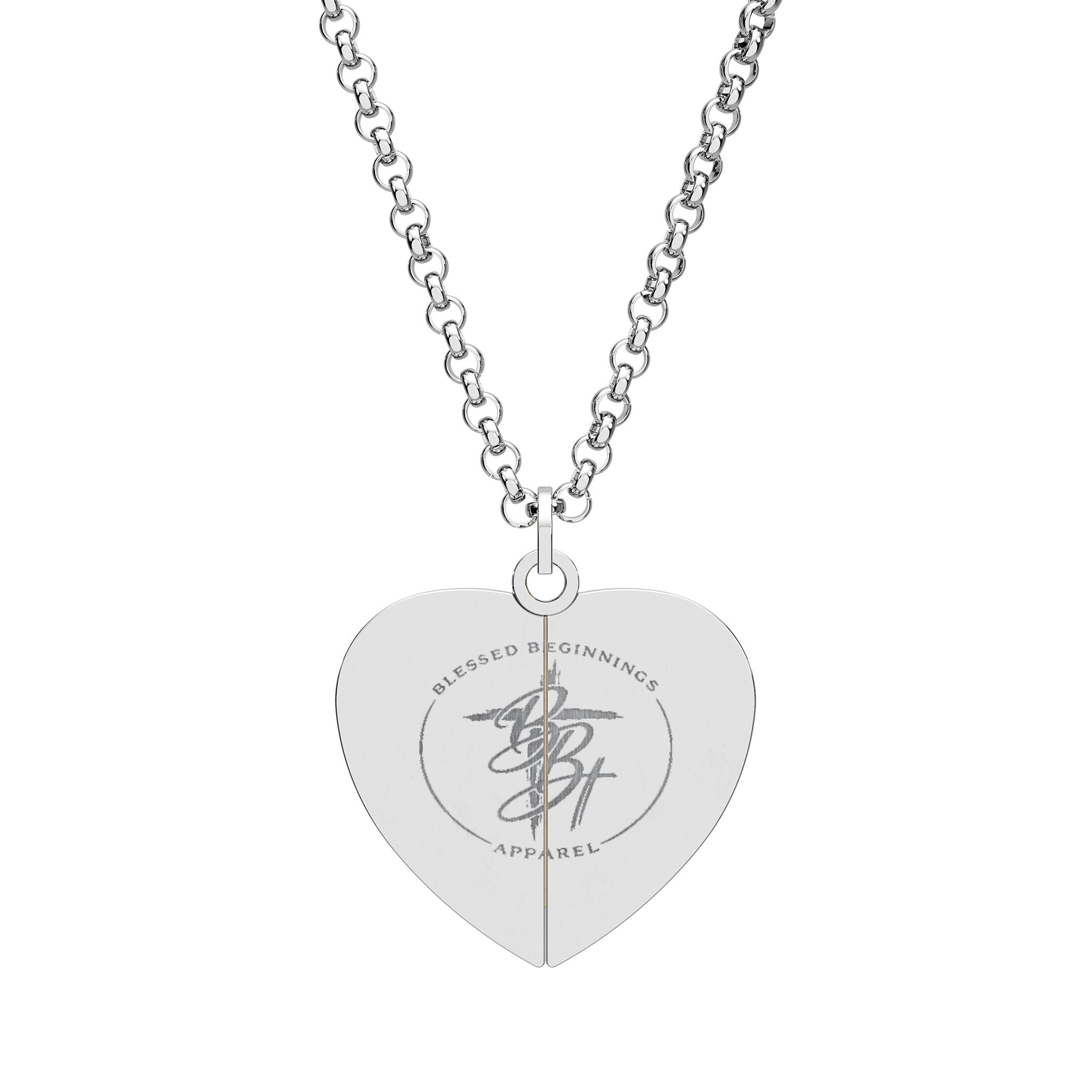 BBA Hidden Message Heart Necklace — Engraved Secret-Lock Pendant