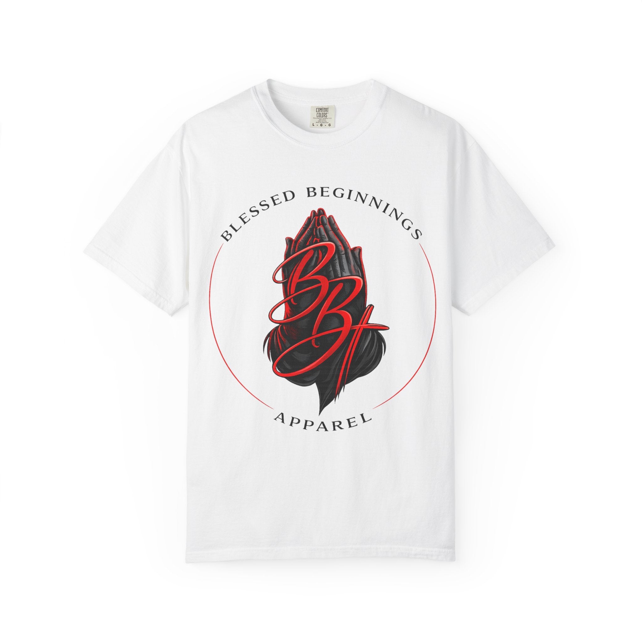 Blessed Beginnings Tee — Praying Hands Logo T-Shirt