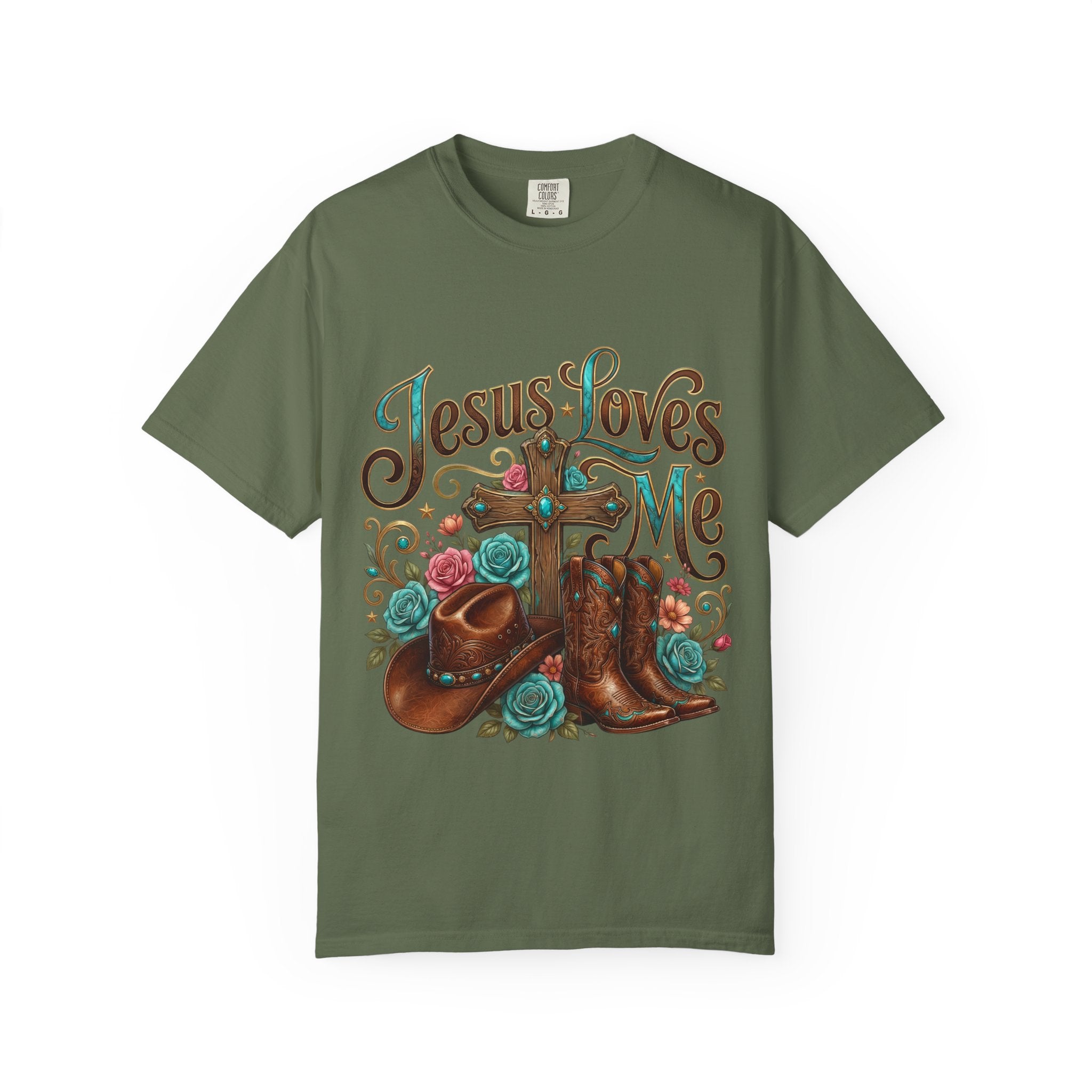 Western Cross, Cowboy Boots & Hat Christian tee