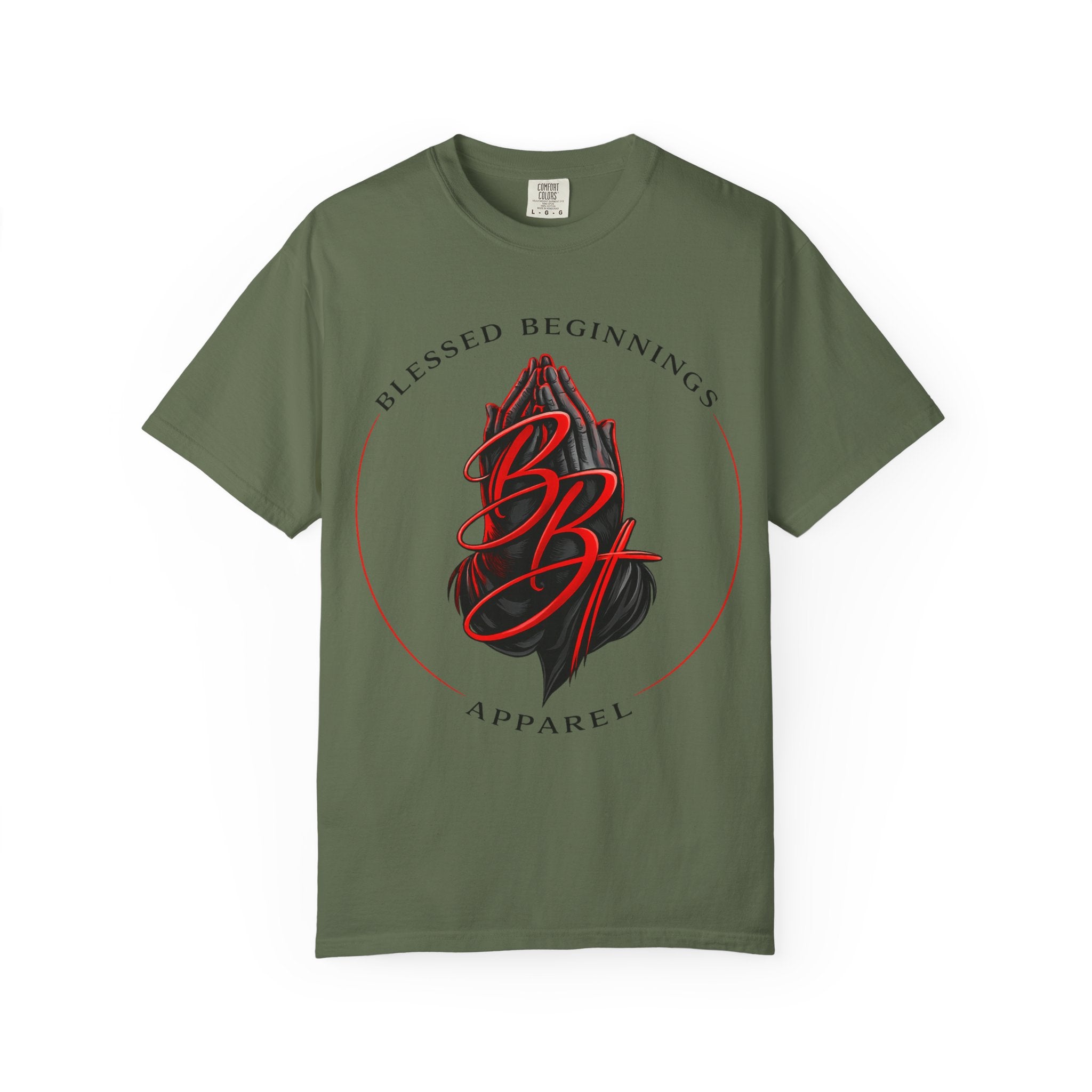 Blessed Beginnings Tee — Praying Hands Logo T-Shirt