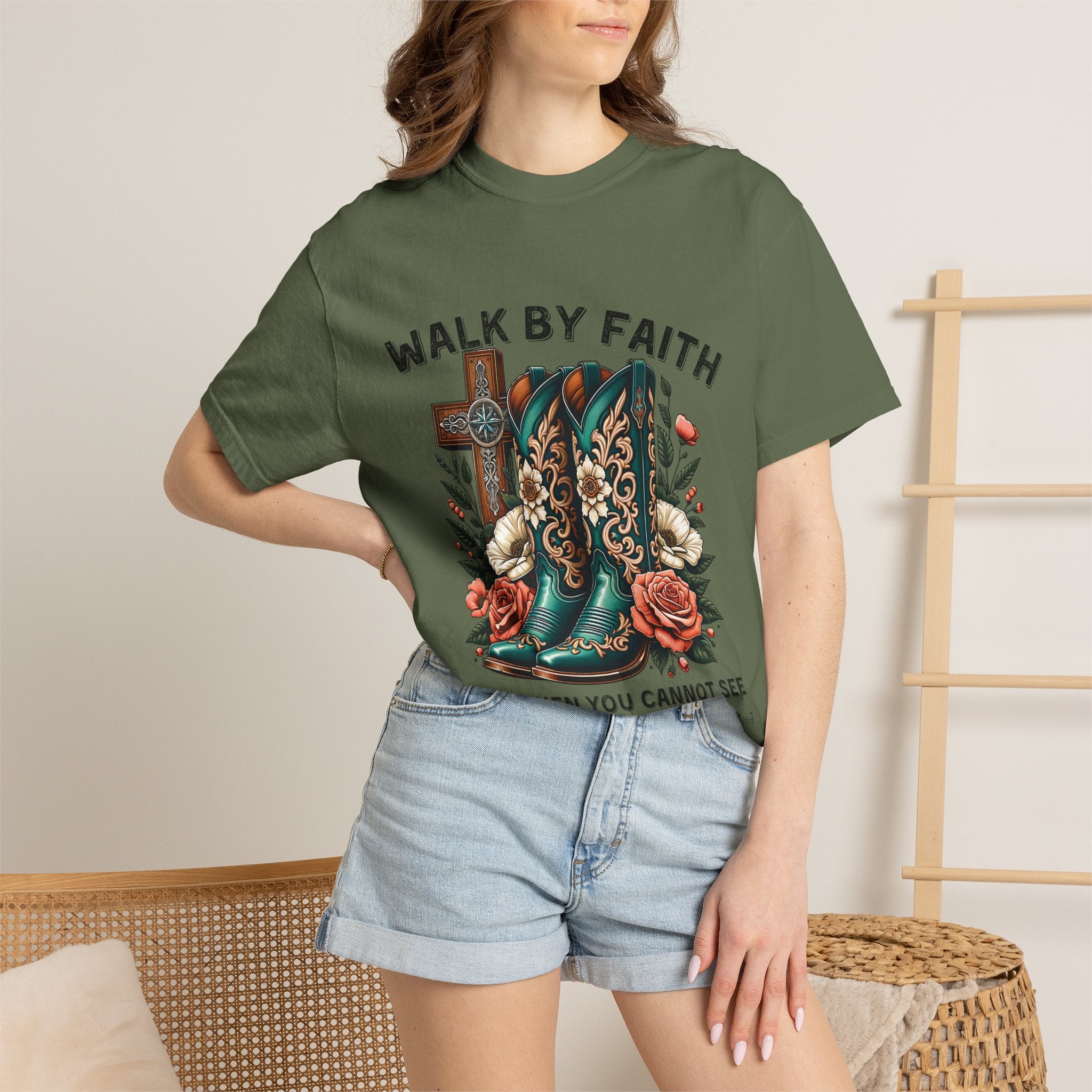 Christian Cross & Cowboy Boots Tee